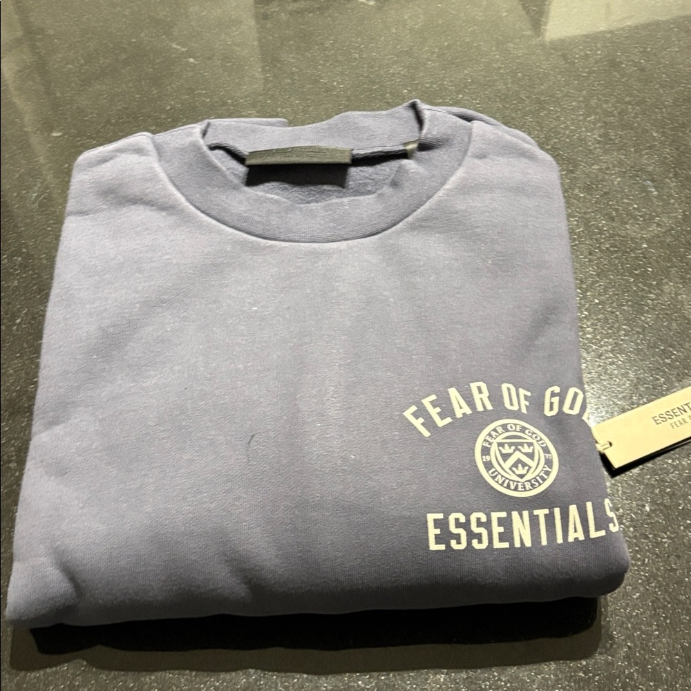 Fear of God Essentials University Crewneck in Gray